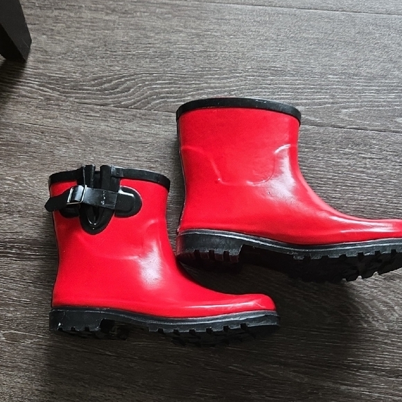 Red Women's Rain Boots - Picture 2 of 10